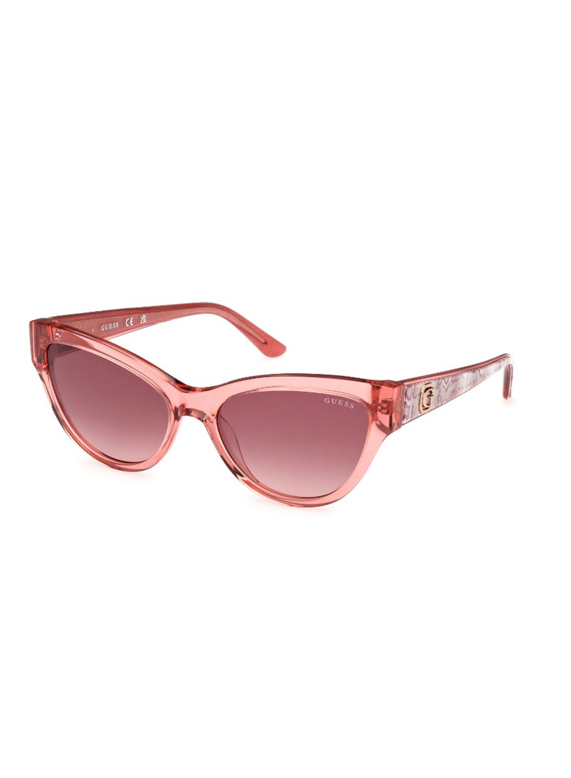 GUESS Women's UV Protection Cat Eye Shape Acetate Sunglasses GU0011272T56 - Lens Size: 56 Mm - Shiny Pink - Image 1