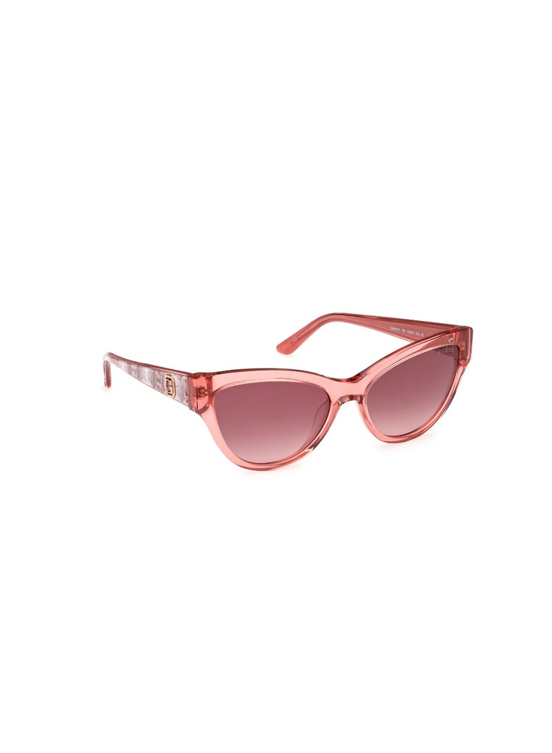 GUESS Women's UV Protection Cat Eye Shape Acetate Sunglasses GU0011272T56 - Lens Size: 56 Mm - Shiny Pink - Image 3