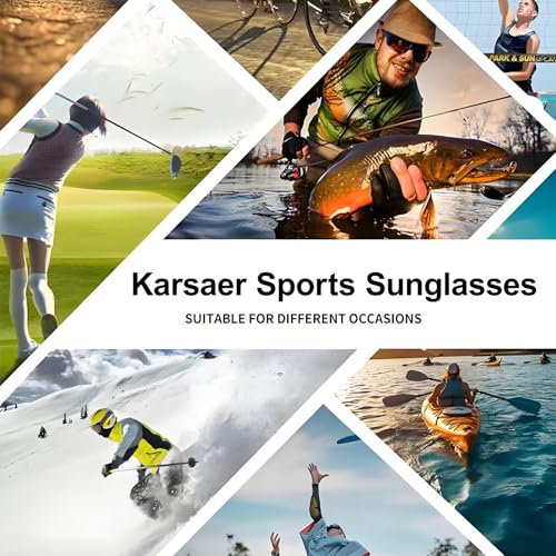 Karsaer Polarized Oversized Sports Sunglasses for Men Women Stylish Outdoor Cricket Cycling Hiking Fishing UV Protected Sunglasses E1412 - Image 4