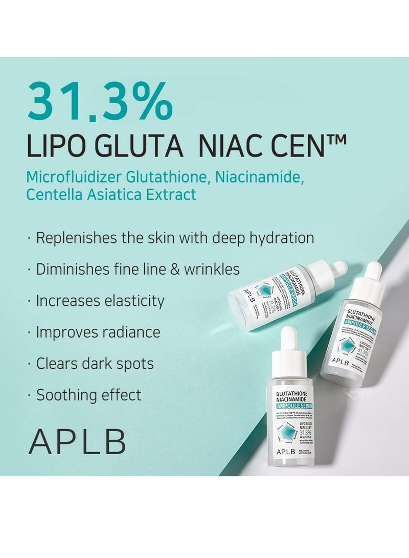 APLB Glutathione Niacinamide Ampoule Serum | LIPO GLUTA NIAC CEN™ 31.3% 1.35 FL.OZ/Korean Skincare, Long lasting moisturizing, Improve skin elasticity, Revitalize for gentle and improve skin texture - Image 3