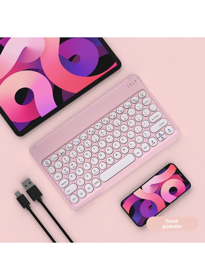 لوحة مفاتيح بلوتوث لجهاز iPad للهاتف المحمول Huawei Tablet PC شحن شفط مغناطيسي تحكم رائع غطاء دائري لوحة مفاتيح لاسلكية - اللون: وردي-TC منفذ شحن - نوع المنتج: إضاءة خلفية 10 بوصة - Image 1