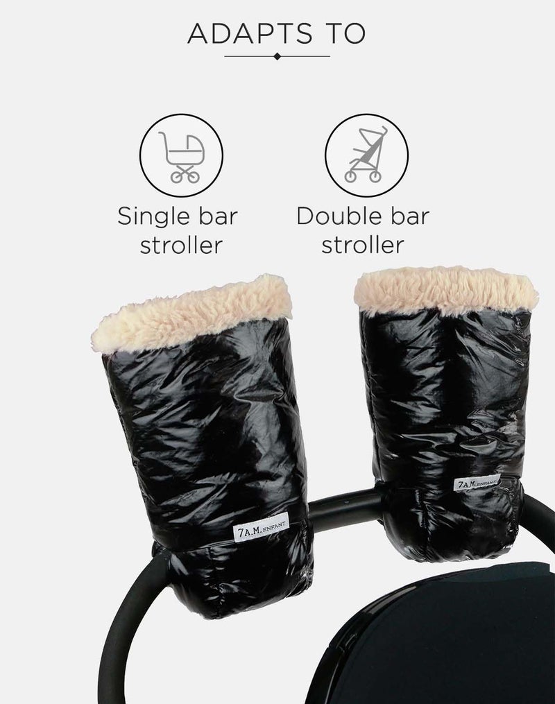 7 A.M. 7AM Enfant Stroller Warmmuffs - Polar Hand Warmers with Anti- Freeze, Cold Weather, Water Repellent & Warm Hand Gloves for Pushchair, Pram, Stroller & Car Seat Bar - Image 5