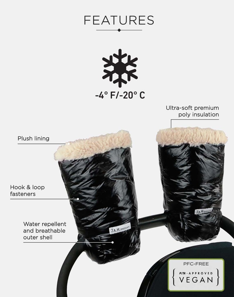 7 A.M. 7AM Enfant Stroller Warmmuffs - Polar Hand Warmers with Anti- Freeze, Cold Weather, Water Repellent & Warm Hand Gloves for Pushchair, Pram, Stroller & Car Seat Bar - Image 3