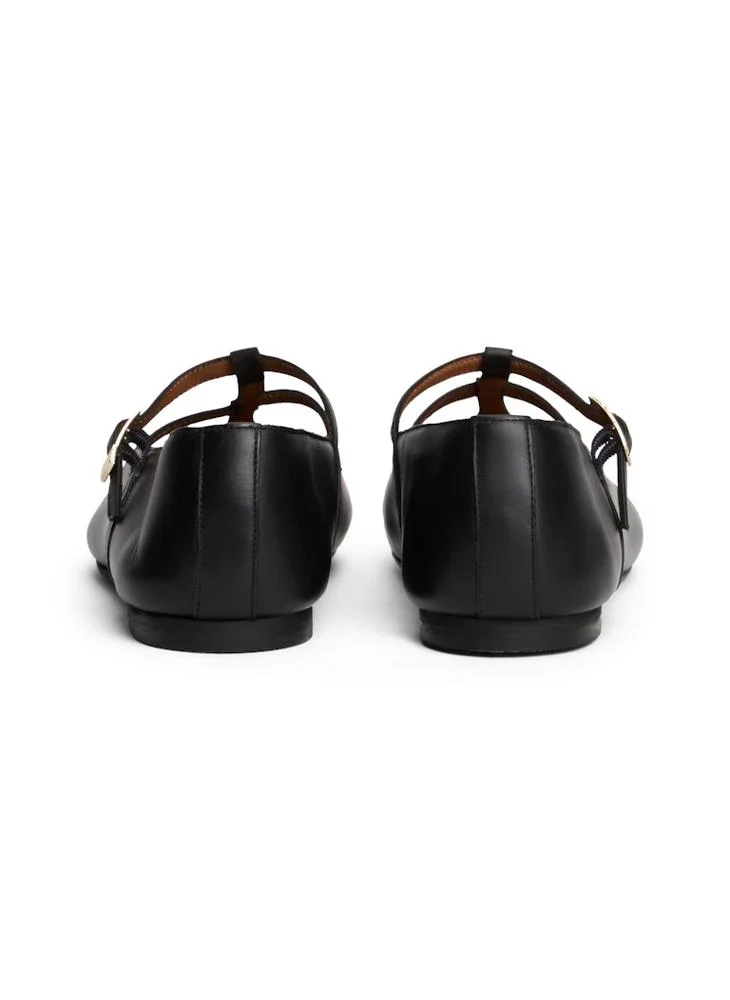 تومي هيلفيغر Leather Double T-Bar Ballerinas