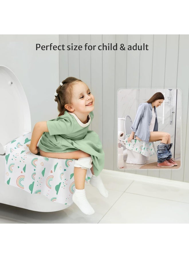 Blissful Diary Toilet Seat Covers Disposable, 30 Pcs Extra Large Waterproof Toilet Cover for Toddlers & Adults, Portable Individually Wrapped Travel Essential for Kids Potty Training, Public Restroom, Airplane, Trip - Image 5