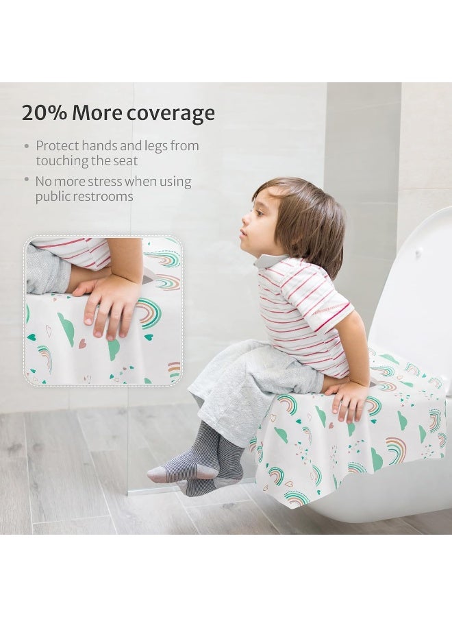 Blissful Diary Toilet Seat Covers Disposable, 30 Pcs Extra Large Waterproof Toilet Cover for Toddlers & Adults, Portable Individually Wrapped Travel Essential for Kids Potty Training, Public Restroom, Airplane, Trip - Image 3