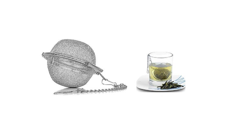 AD GROW Stainless Steel fine mesh Seasoning Ball Kitchen Soup Spice stew Filter Kitchen Tool Metal Tea Bag Tea Ball Pack of 1 Medium - Image 1