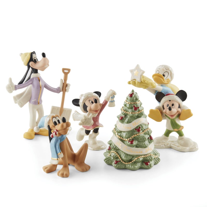 Lenox 897079 Disney Winter Fun 5Piece Figurine Set Christmas Holiday Decor