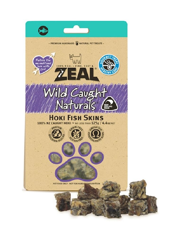 zeal Free Range Naturals Hoki Fish Skins Dog Treats 125g