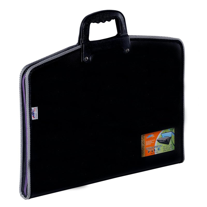 MAXFILE Luxor FC Expanding File Folder with Handle & Zip Closure 13 Pocket Accordion Document Organizer | 100% Virgin PP, Stitched Edges, Durable & Water-Resistant File Bag for Office, School & Home - Image 1