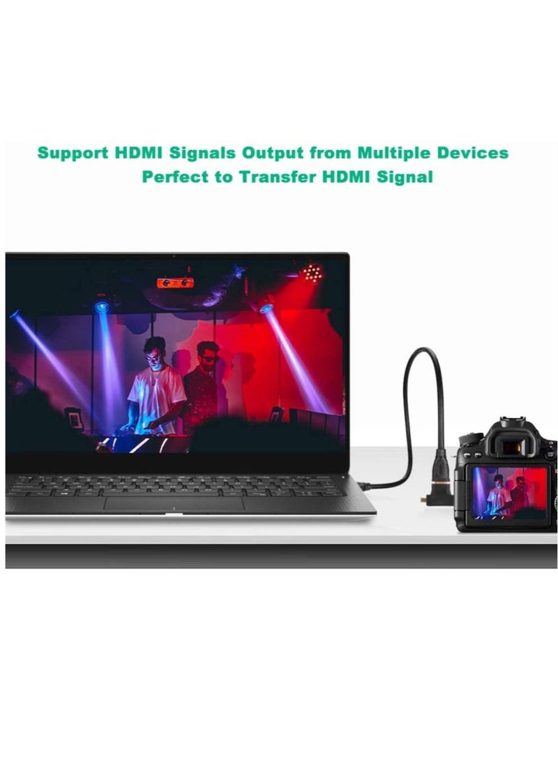 Excefore - 3-in-1 HDMI to Mini/Micro HDMI Adapter, Mini/Micro HDMI Male to HDMI Female Universal T Adapter, with Gold-Plated Connector 2 Pcs, Compatible with Digital Camera Camcorder Tablet Laptop - Image 1