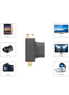 Excefore 3-in-1 HDMI to Mini/Micro HDMI Adapter, Mini/Micro HDMI Male to HDMI Female Universal T Adapter, with Gold-Plated Connector 2 Pcs, Compatible with Digital Camera Camcorder Tablet Laptop  - Image 3