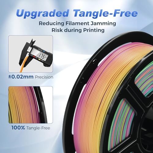 FLASHFORGE Rapid PLA 1.75mm Rainbow Candy, 500mm/s High Speed Printing, 3D Printer Filament 1kg Spool, Dimensional Accuracy +/- 0.02mm, Enjoy Exceptional Print Quality - Image 5
