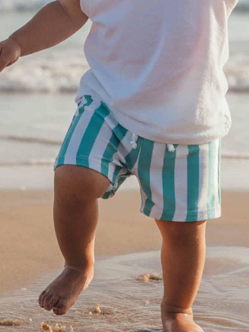 Swim Trunks for Baby Boys Fashion Stripes Print Elastic Waist Beach Shorts Kid Board Shorts - Image 2