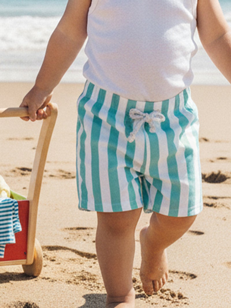 Swim Trunks for Baby Boys Fashion Stripes Print Elastic Waist Beach Shorts Kid Board Shorts - Image 4