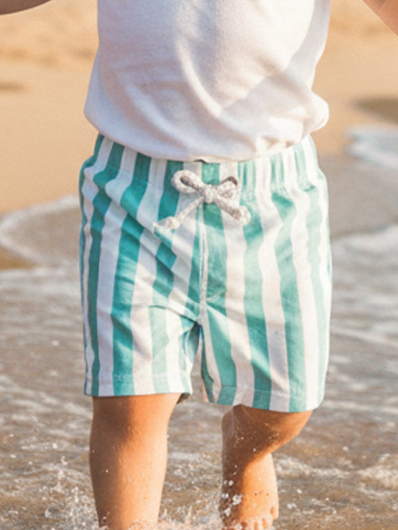 Swim Trunks for Baby Boys Fashion Stripes Print Elastic Waist Beach Shorts Kid Board Shorts - Image 5
