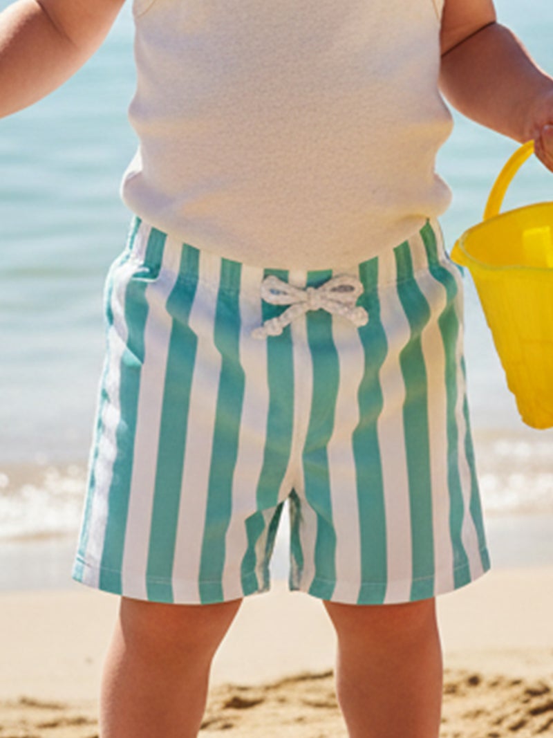 Swim Trunks for Baby Boys Fashion Stripes Print Elastic Waist Beach Shorts Kid Board Shorts - Image 3