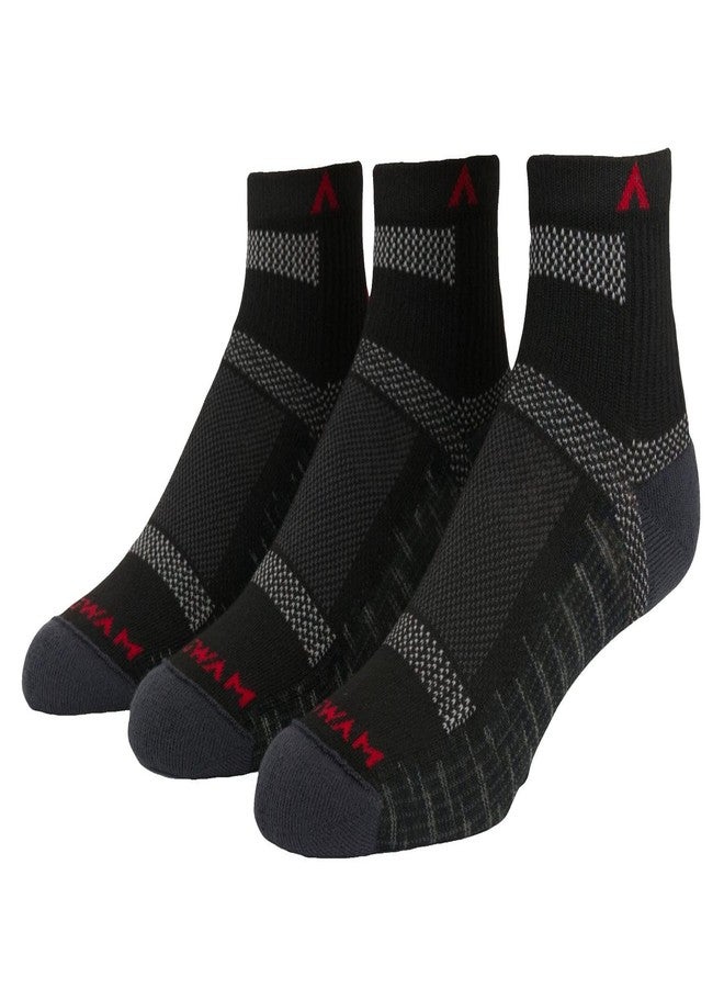 Wigwam Ultra Cool Lite Quarter Socks 3-pack Onyx - X-Large