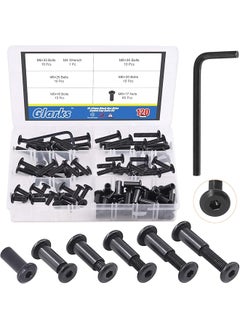 Glarks Glarks 121Pcs M6x16/ 20/25/ 30/ 35mm Black Hex Drive Socket Cap Bolts Kit, Allen Head Countsunk Furniture Crib Bolts Nuts Screws for Chair Table Cabinets  - Image 1