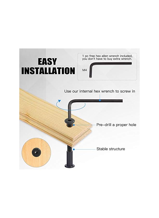 Glarks 121Pcs M6x16/ 20/25/ 30/ 35mm Black Hex Drive Socket Cap Bolts Kit, Allen Head Countsunk Furniture Crib Bolts Nuts Screws for Chair Table Cabinets - Image 5
