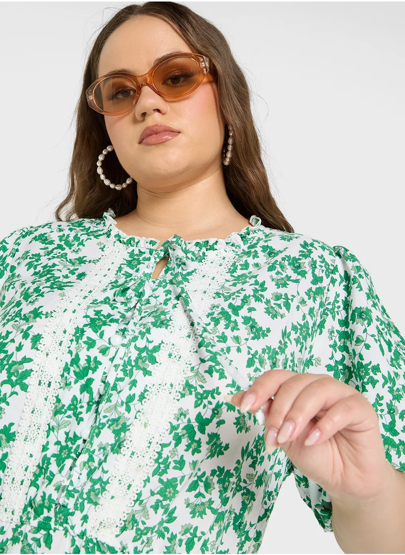 Ginger Plus Floral A Line Maxi Dress