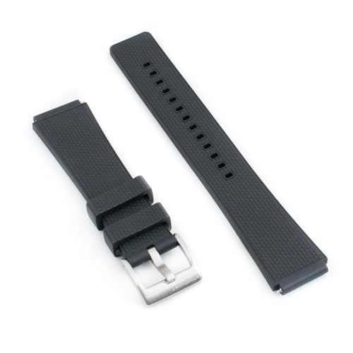 StrapHabit TQ18 FKM Rubber Quick Release Watch Strap Replacement for Q Timex - fits 36mm, 38mm, 40mm, M79, GMT, Chronograph - Quick Release Watch Band - 18mm (Black) - Image 1