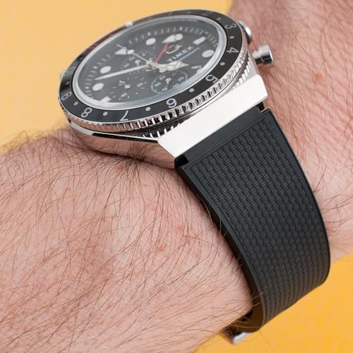 StrapHabit TQ18 FKM Rubber Quick Release Watch Strap Replacement for Q Timex - fits 36mm, 38mm, 40mm, M79, GMT, Chronograph - Quick Release Watch Band - 18mm (Black) - Image 5