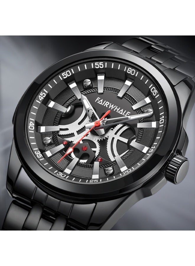 Mark Fairwhale Men's Quartz Watch - Black Metal Case and Alloy Strap, Luminous Dial, Classic Business Design - Image 2