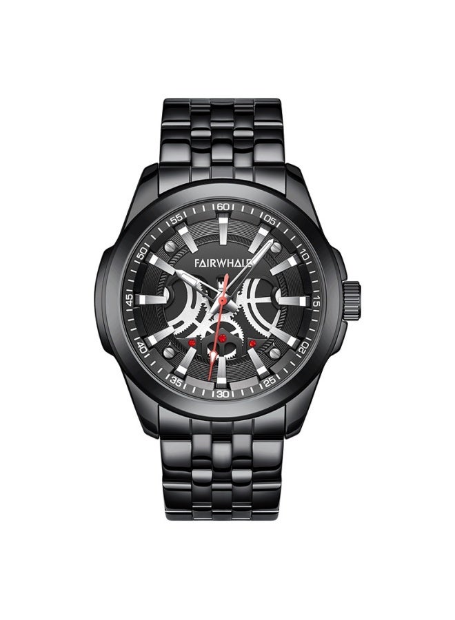 Mark Fairwhale Men's Quartz Watch - Black Metal Case and Alloy Strap, Luminous Dial, Classic Business Design - Image 1