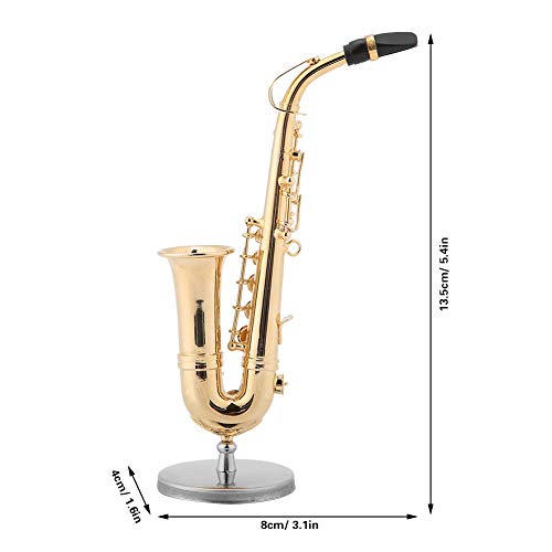 Tnfeeon Miniature Alto Saxophone, Mini Musical Instrument Saxophone with Stand and Case Simulate Instrument Miniature Dollhouse Model Ornament Collection - Image 3