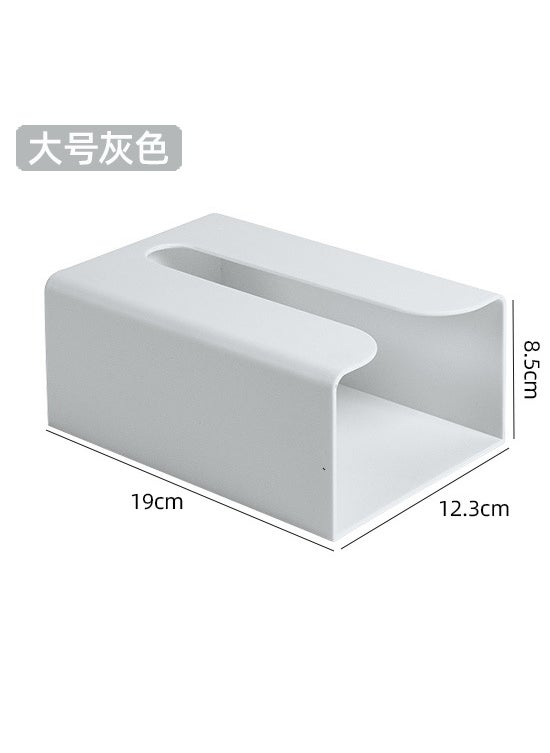 Generic - Thickened Wall-Mounted Tissue Box Creative Storage Box for Home Use No-Punching Required Multi-Purpose Waterproof Tissue Holder Large-Gray - Image 1