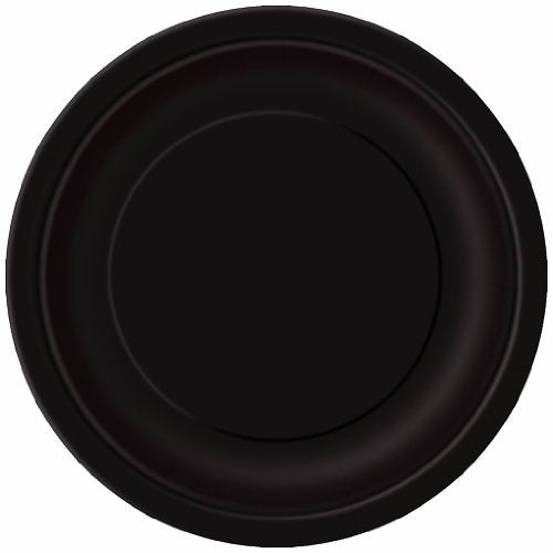 Unique Party Solid Black Round Paper Dinner Plates - 9" (Pack of 16) - Eco-Friendly & Disposable Tableware - Perfect for Celebrations, Weddings & Gatherings - Image 5