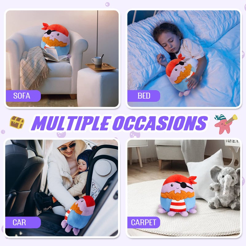 BSTAOFY Pirate Octopus Plush Pillow Cute and Soft Octopus Stuffed Animal Hugging Pillow Sea Animal Plush Toys Birthday Valentines Gifts for Kids Boys Girls 12 - Image 4