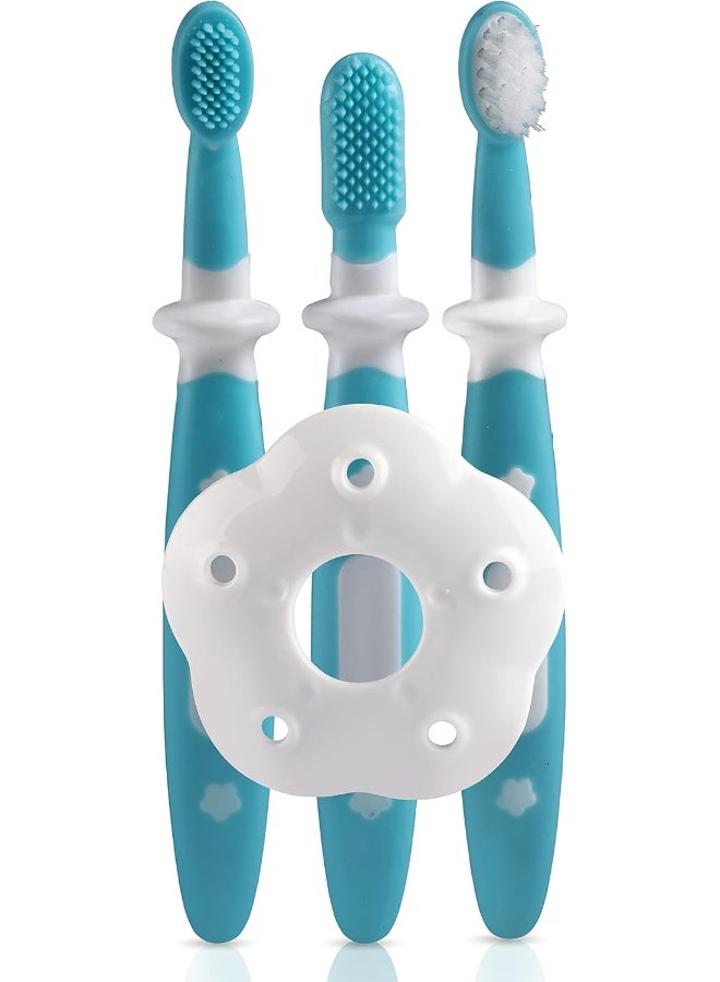 Luvlap Luv Lap Baby Training Toothbrush Set, BPA Free, 6m+ (Blue) - Image 1