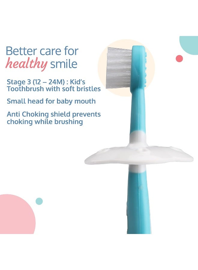 Luvlap Luv Lap Baby Training Toothbrush Set, BPA Free, 6m+ (Blue) - Image 4