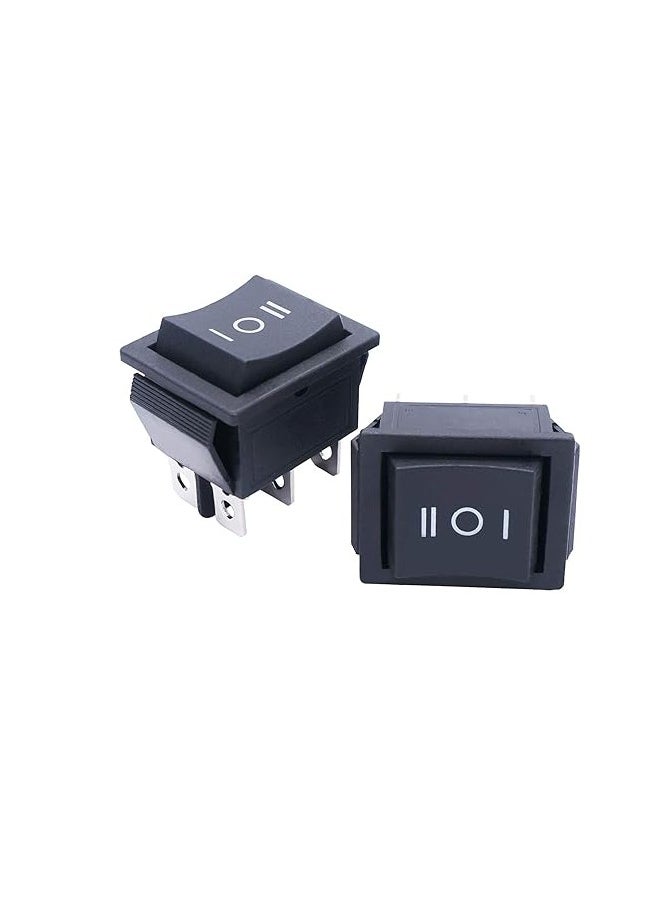 KNP KNP KCD2 Black On-Off-On Rocker Switch is a versatile control switch designed to manage electrical circuits with a simple toggle action Featuring an On-Off-On configuration this switch allows for multiple functions making it ideal for applications where you need to switch between two power states or functions.  - Image 1