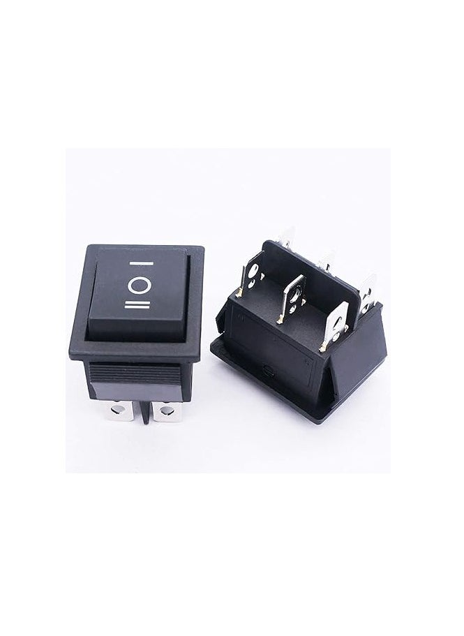 KNP KNP KCD2 Black On-Off-On Rocker Switch is a versatile control switch designed to manage electrical circuits with a simple toggle action Featuring an On-Off-On configuration this switch allows for multiple functions making it ideal for applications where you need to switch between two power states or functions.  - Image 3