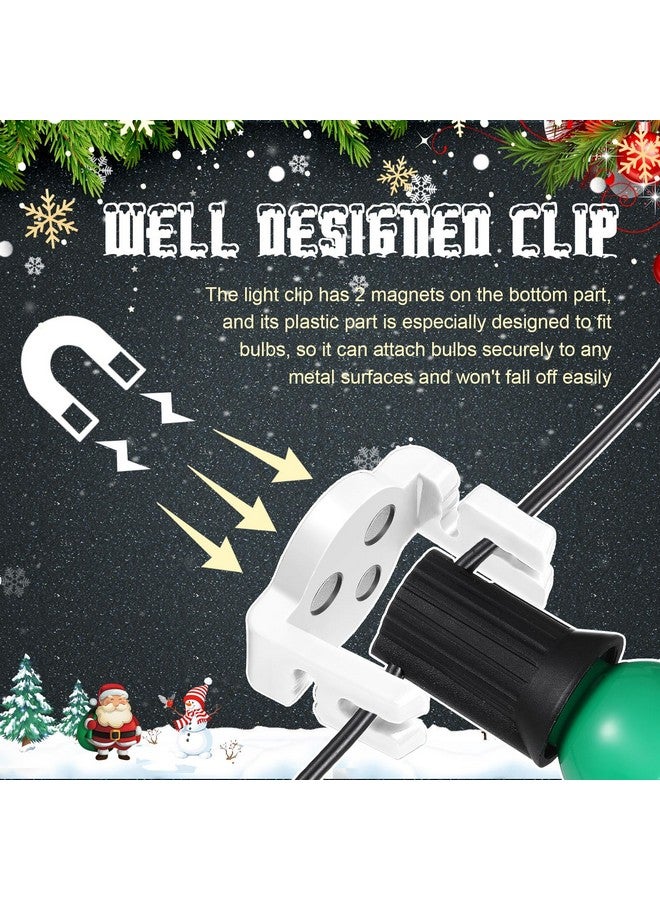Frienda Magnetic C9 Socket Clips Magnetic Christmas Light Clips for Outdoor Patio Lighting, Clear (100) - Image 3