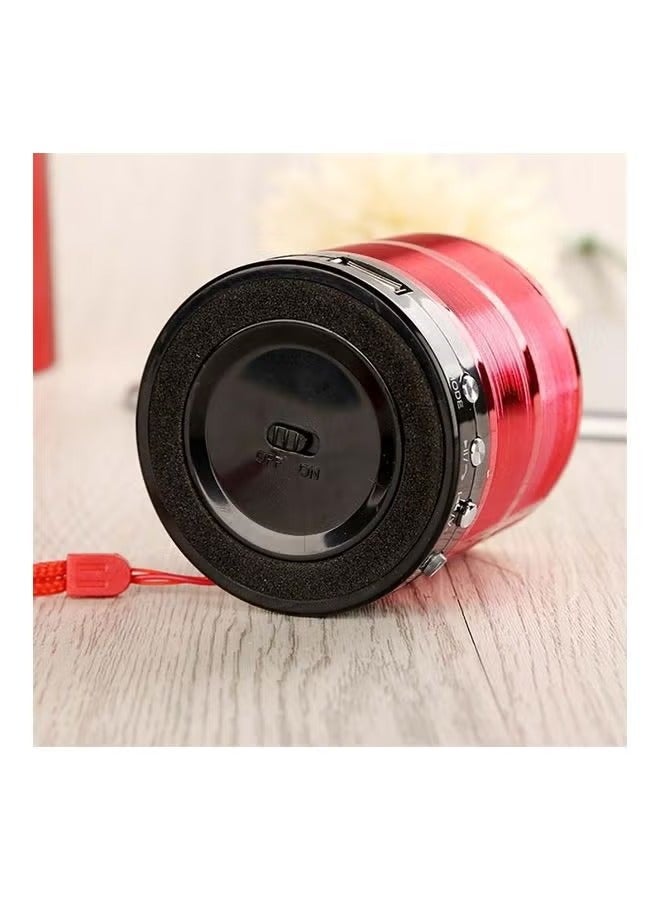 Mini Portable WS-887 Wireless Bluetooth Speaker with FM And Micro-SD Card Slot for All Smartphones Red/Black - Image 3