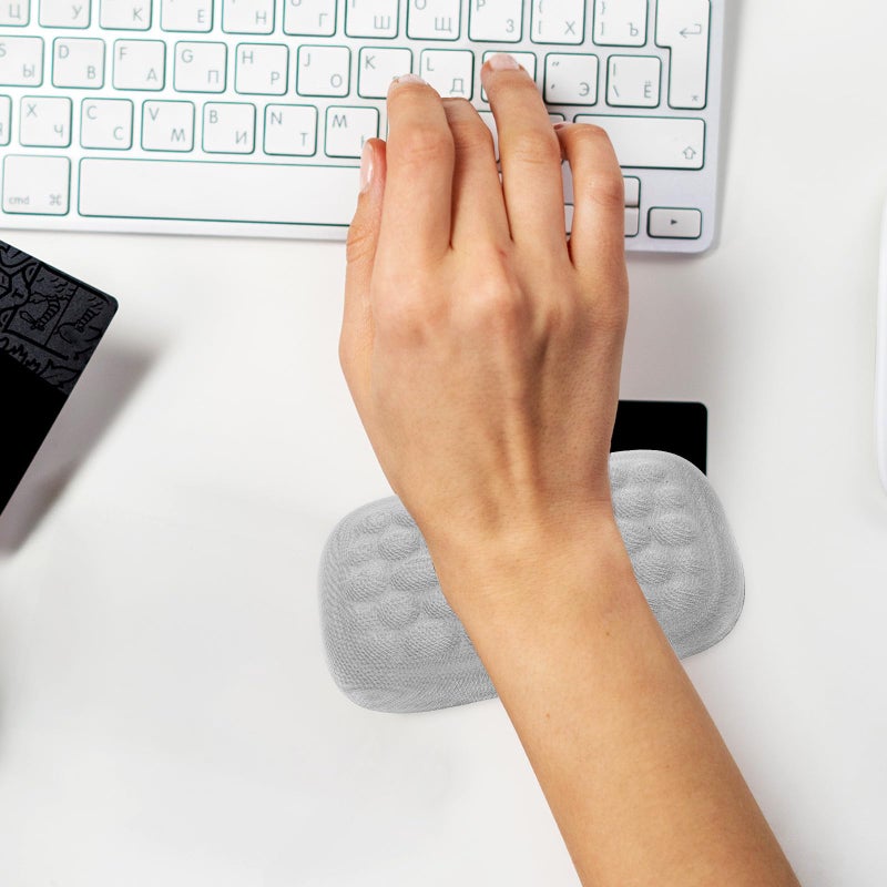 Memory Foam Keyboard Wrist Rest with Dotted Surface Gray Single Hand Cushion for Gaming Laptop Office Desk Computer - Image 4