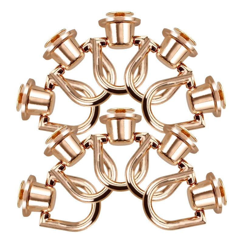 10 Pcs Brass D Ring Rivet Studs Light Gold 360 Degree Rotatable Leathercraft Hardware for Handbag Strap Replacement DIY - Image 2