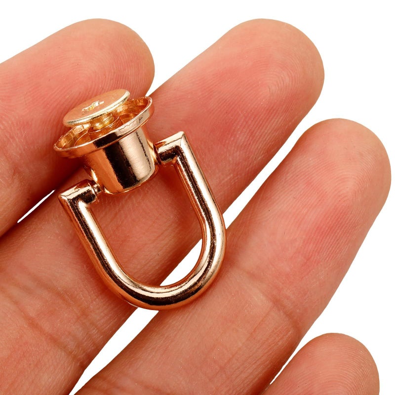 10 Pcs Brass D Ring Rivet Studs Light Gold 360 Degree Rotatable Leathercraft Hardware for Handbag Strap Replacement DIY - Image 5
