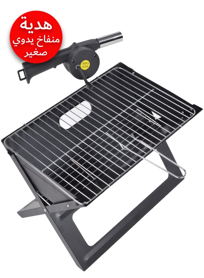 RENOVO Portable Outdoor Camping Grill and Fire, Barbecue Charcoal Foldable BBQ Grill with Large Grilling Surface - Image 2