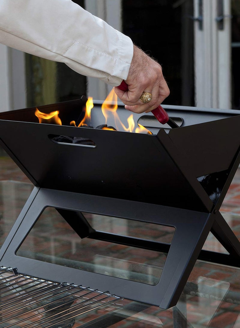 RENOVO Portable Outdoor Camping Grill and Fire, Barbecue Charcoal Foldable BBQ Grill with Large Grilling Surface - Image 4