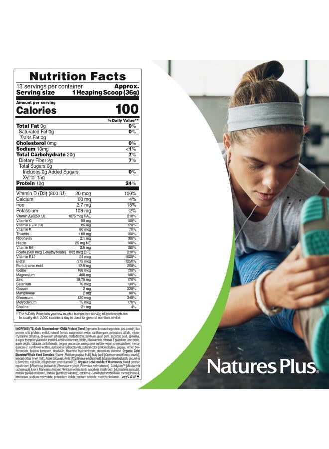 Nature's Plus SPIRU-TEIN GOLD, Vanilla - 1.03 lb - Plant-Based Protein Powder - Vitamins & Minerals for Energy - Vegetarian, Gluten Free - 13 Servings - Image 5