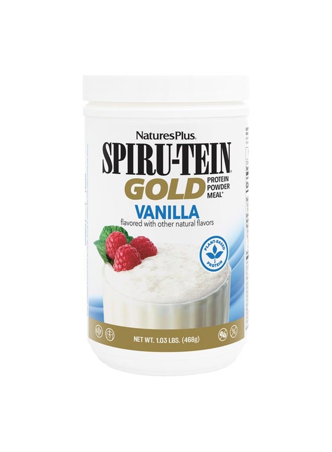 Nature's Plus SPIRU-TEIN GOLD, Vanilla - 1.03 lb - Plant-Based Protein Powder - Vitamins & Minerals for Energy - Vegetarian, Gluten Free - 13 Servings - Image 1