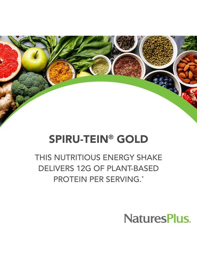 Nature's Plus SPIRU-TEIN GOLD, Vanilla - 1.03 lb - Plant-Based Protein Powder - Vitamins & Minerals for Energy - Vegetarian, Gluten Free - 13 Servings - Image 3