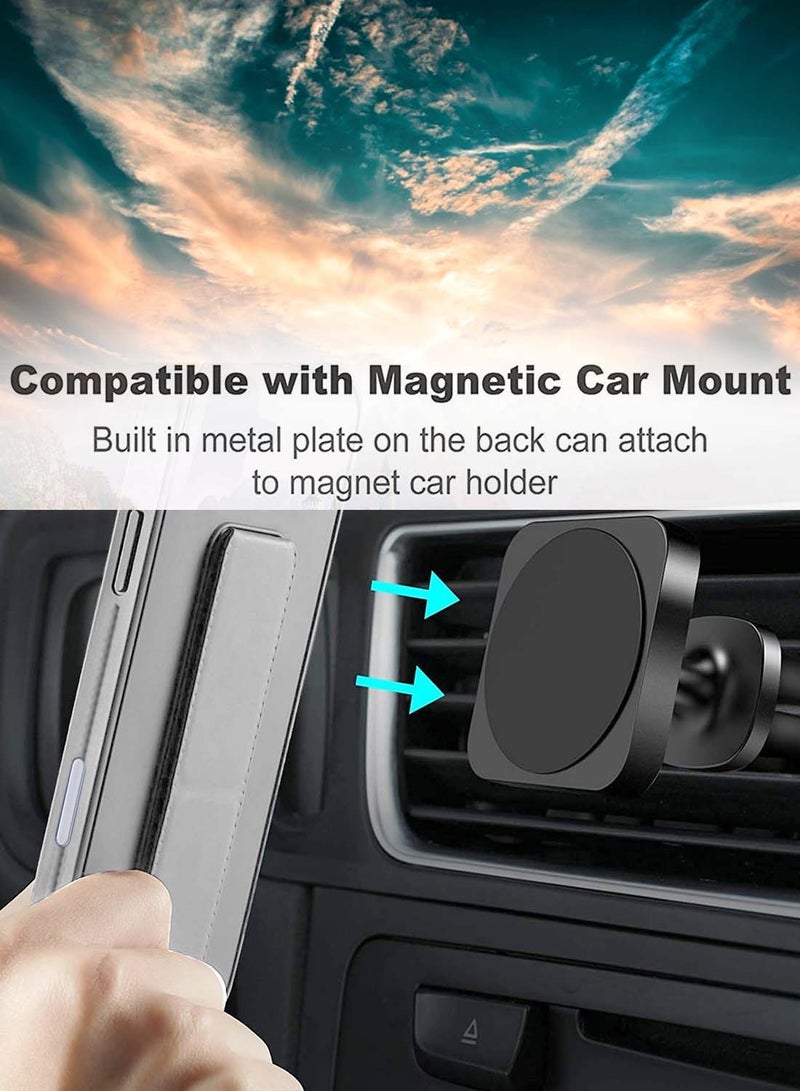 Apple iPhone 16 Pro Max 2024 Hand Grip Foldable Magnetic Kickstand Wrist Strap Finger Grip with Built-in Iron Case Cover - Grey