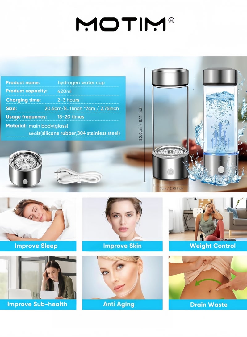 Motim Hydrogen Water Bottle Hydrogen Water Bottle ionizer of Household ion Water Bottle Improve Water Quality Suitable for Travel Sports Home - Image 5