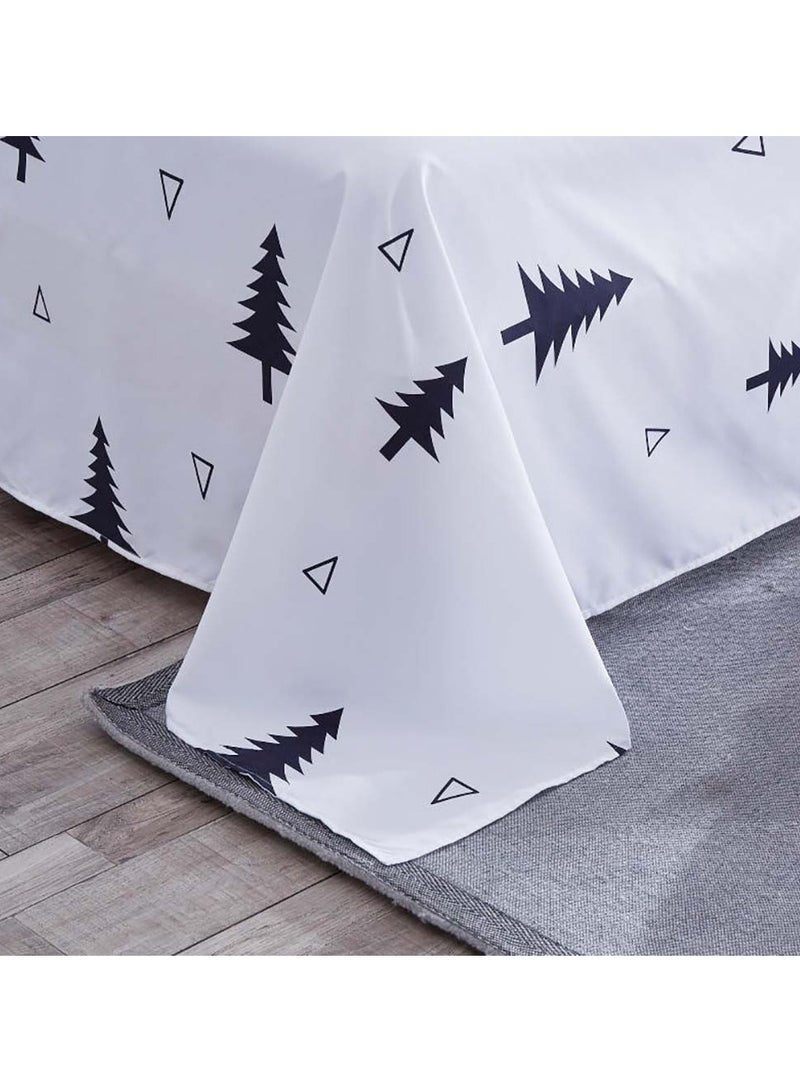 Sharpdo 4 Pieces Bed Sheet Set Luxury Cotton Microfiber Soft Quilt Set with 1 Comforter/Quilt Cover, 1 Flat Sheet and 2 Pillowcases Single 2m(200*230cm) Bed - Image 3